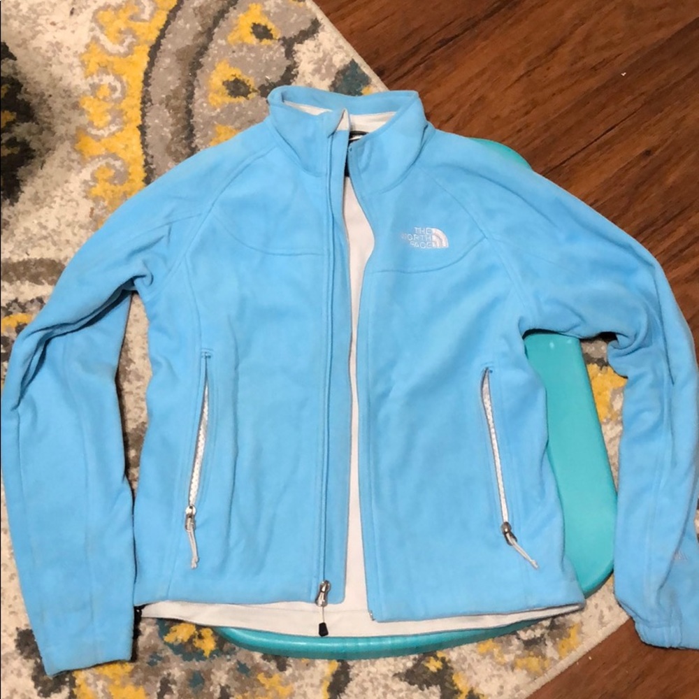 Powder blue north face jacket